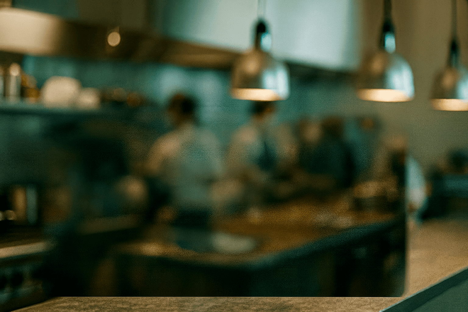 Ambiente de restaurante ao fundo